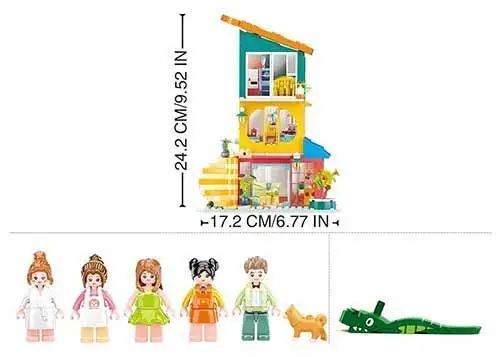 Конструктор для девочки SLUBAN "Домик Дженга", 571 дет., M38-B1090