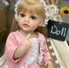 Лялька вінілова 55см, ручна робота, блондинка з блакитними очима, Reborn Baby Doll 38