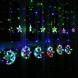 Светодиодная новогодняя гирлянда штора Месяц и звезды, 130 LED, цветная, 2.5 м*1 м, 920579