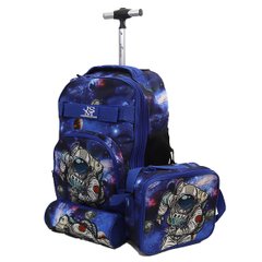 Набор чемодан - рюкзак детский на колесах + термо-сумка + пенал "Космонавт" 520238