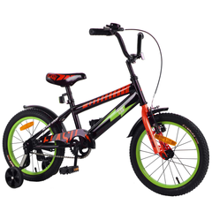 Велосипед детский двухколесный FLASH T-21649 green+red, зелёный+красный, 16 дюймов