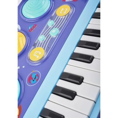 Детский игровой синтезатор с барабанами, микрофон, 35178 blue
