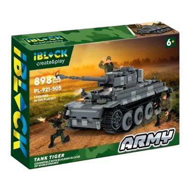 Конструктор для хлопчика IBLOCK "АРМІЯ. Танк Тигр", 898 деталей, PL-921-505
