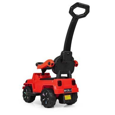 Дитяча каталка-толокар Bambi, з батьківською ручкою, M 4128 L-3, червоний