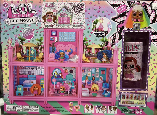 Кукольный домик "ЛОЛ ", 2 этажа, 6 куколок, мебель, 8341