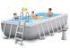 Каркасний прямокутний басейн Prism frame pool, сходи, фільтр-насос 2006 л/год, 400*200*122 см, 8418л, Intex 26790 NP