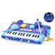 Детский игровой синтезатор с барабанами, микрофон, 35178 blue