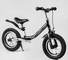 Велобіг (біговел) дитячий "CORSO" ALPHA SPORT 12800, чорний/білий, ручне гальмо, 12 дюймів