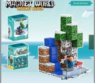 Конструктор магнітний Майнкрафт, Magnet Block (Magnet world) "Водоспад на схилі пагорба", 56 дет., T9914