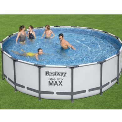 Каркасний басейн, сходи, фільтр-насос 5678 л/год, тент, Bestway 5612Z, 488*122 см