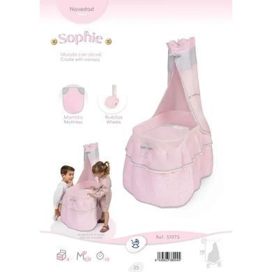 Игровая кроватка DeCuevas Sophie с балдахином для куклы, 51075