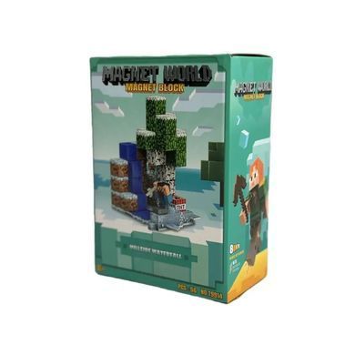 Конструктор магнітний Майнкрафт, Magnet Block (Magnet world) "Водоспад на схилі пагорба", 56 дет., T9914