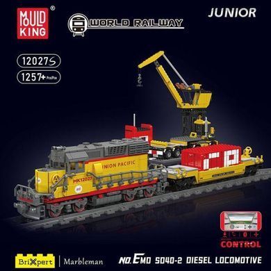 Конструктор "Дизельний локомотив" на радиоуправлении, 1257 деталей, Mould King 12027S