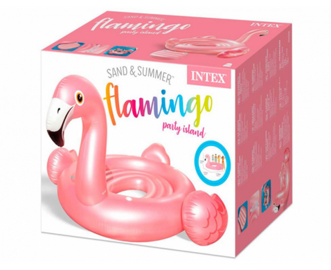 Пляжный надувной плот «Розовый фламинго», Intex 57297, 384*292см