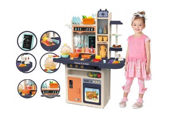 Детская игровая кухня Home Kitchen, вода, пар, свет, звук, 65 предметов, 94 см, 889-161