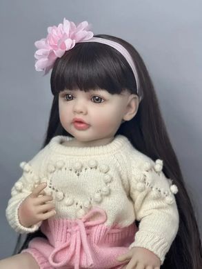 Лялька вінілова 55см, ручна робота, брюнетка, Reborn Baby Doll 17