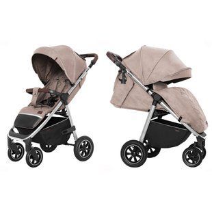 Коляска прогулянкова, візочок Carrello Bravo CCRL-5512 Linen Beige +дощовик, рожева, Карелло Браво, до 22 кг, надувні колеса