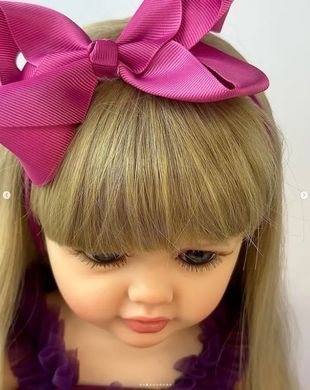 Кукла виниловая 55см, ручная работа, блондинка в фиолетовом платье, Reborn Baby Doll 48