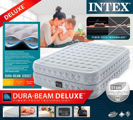 Ліжко надувний Intex Supreme Air-Flow Bed з вбудованим електричним насосом, 64490, 203*152*51см