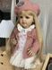 Лялька вінілова 55см, ручна робота, блондинка в беретику, Reborn Baby Doll 39