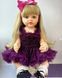 Кукла виниловая 55см, ручная работа, блондинка в фиолетовом платье, Reborn Baby Doll 48