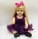 Кукла виниловая 55см, ручная работа, блондинка в фиолетовом платье, Reborn Baby Doll 48