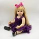 Кукла виниловая 55см, ручная работа, блондинка в фиолетовом платье, Reborn Baby Doll 48