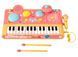Детский игровой синтезатор с барабанами, микрофон, 35178 pink