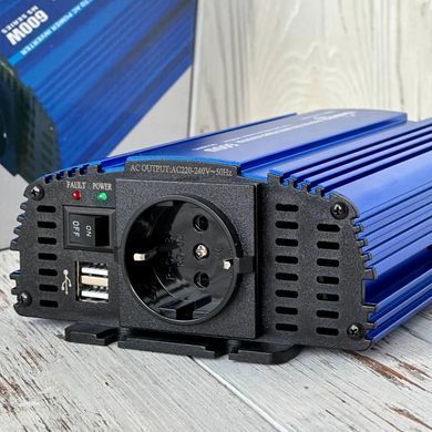 Перетворювач напруги, інвертор 12V-220V-600W TommaTech MS-600W 12B, Пікове навантаження 1200Вт