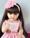 Кукла виниловая 55см, ручная работа, брюнетка в розовом нарядном платье, Reborn Baby Doll 82