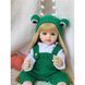 Кукла виниловая 55см, ручная работа, блондинка в зеленом, Reborn Baby Doll 40