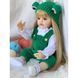 Кукла виниловая 55см, ручная работа, блондинка в зеленом, Reborn Baby Doll 40