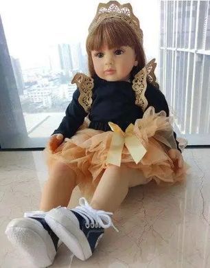 Лялька вінілова 55см, ручна робота, в ошатному платті, Reborn Baby Doll 45