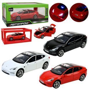 Автомодель металлическая, машинка АВТОПРОМ, Tesla Model 3 1:24, AP7728