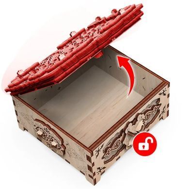 Конструктор деревянный, механический, 3D пазл, "Шкатулка "Цветочная фантазия"" MR.PLAYWOOD, 220 дет. 10607