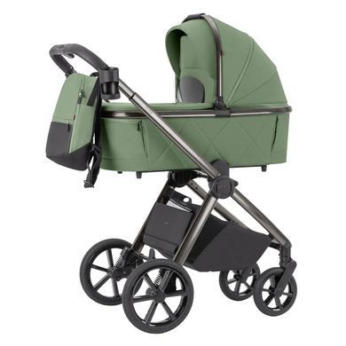 Коляска универсальная 2 в 1, CARRELLO Omega CRL-6530/1 (2in1) Perfect Green + фонарь, зеленая, Карелло Омега