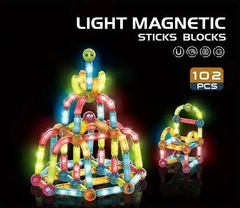 Конструктор магнітний, світиться, Light Magnetic Sticks, 102 деталей, 8908