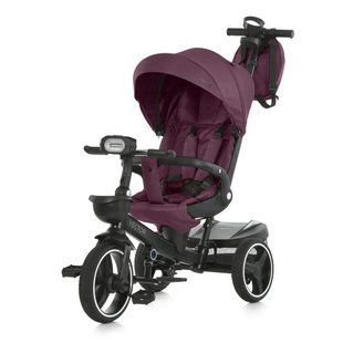 Велосипед трехколесный с родительской ручкой EL CAMINO VECTOR Purple, поворотное сиденье, дождевик, ME 1162-1