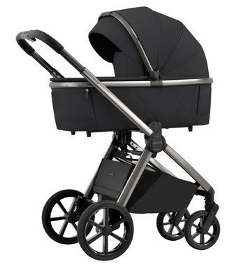 Коляска универсальная 2 в 1, CARRELLO Omega CRL-6530/1 (2in1) Absolute Black + фонарь, черная, Карелло Омега
