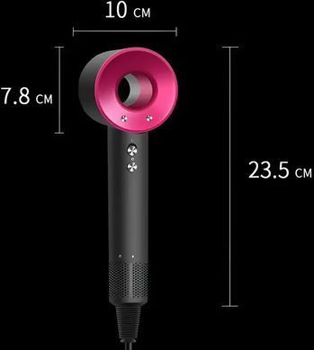 Фен для волос Super Hair Dryer, 1600 Вт, с функцией быстрой сушки, ионизацией воздуха и магнитными насадками
