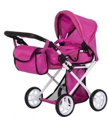 Коляска для ляльок, демісезонна Carrello Unico з сумкою, 9346 HOT PINK
