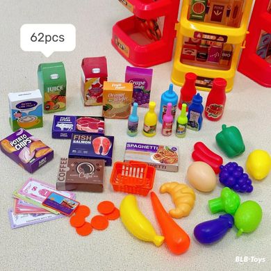 Детский игровой большой магазин, супермаркет с продуктами (62 предмета), KL 05-2