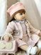 Кукла виниловая 55см, ручная работа, в берете с сумочкой, Reborn Baby Doll 47