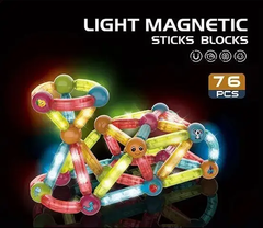 Конструктор магнитный, светящийся, Light Magnetic Sticks, 76 деталей, 8907