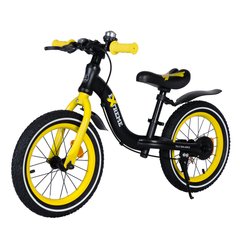 Велобег (беговел) детский BALANCE TILLY Extreme T-212524 Yellow, желтый, надувные колеса 14" ручной тормоз