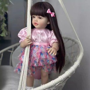 Кукла виниловая 55см, ручная работа, изысканная кукла для девочки, Reborn Baby Doll 28
