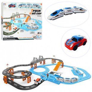 Игрушечная железная дорога с автотреком, 717 см, 98 деталей, 8870-1