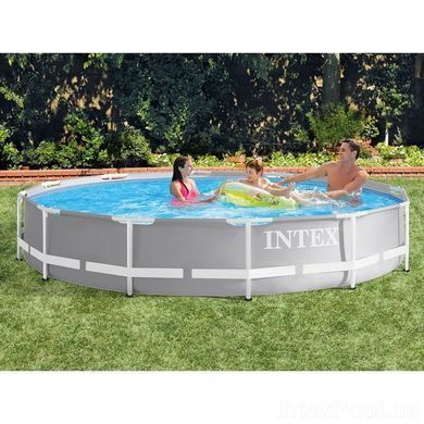Каркасный бассейн Prism Frame Pool, картриджный фильтр-насос 1250 л/ч, 6503л, 366*76 см, Intex 26712 NP