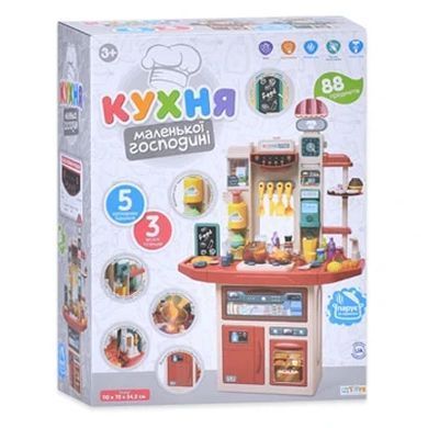 Дитяча ігрова велика кухня, звук, вода, світло, пара, 88 предметів, висота 110см, M 6009 I UA