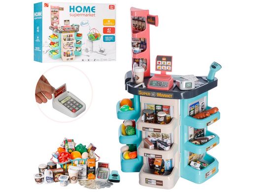 Детский игровой супермаркет (магазин), касса, корзинка, звуковые эффекты, 47 предметов, 668-86